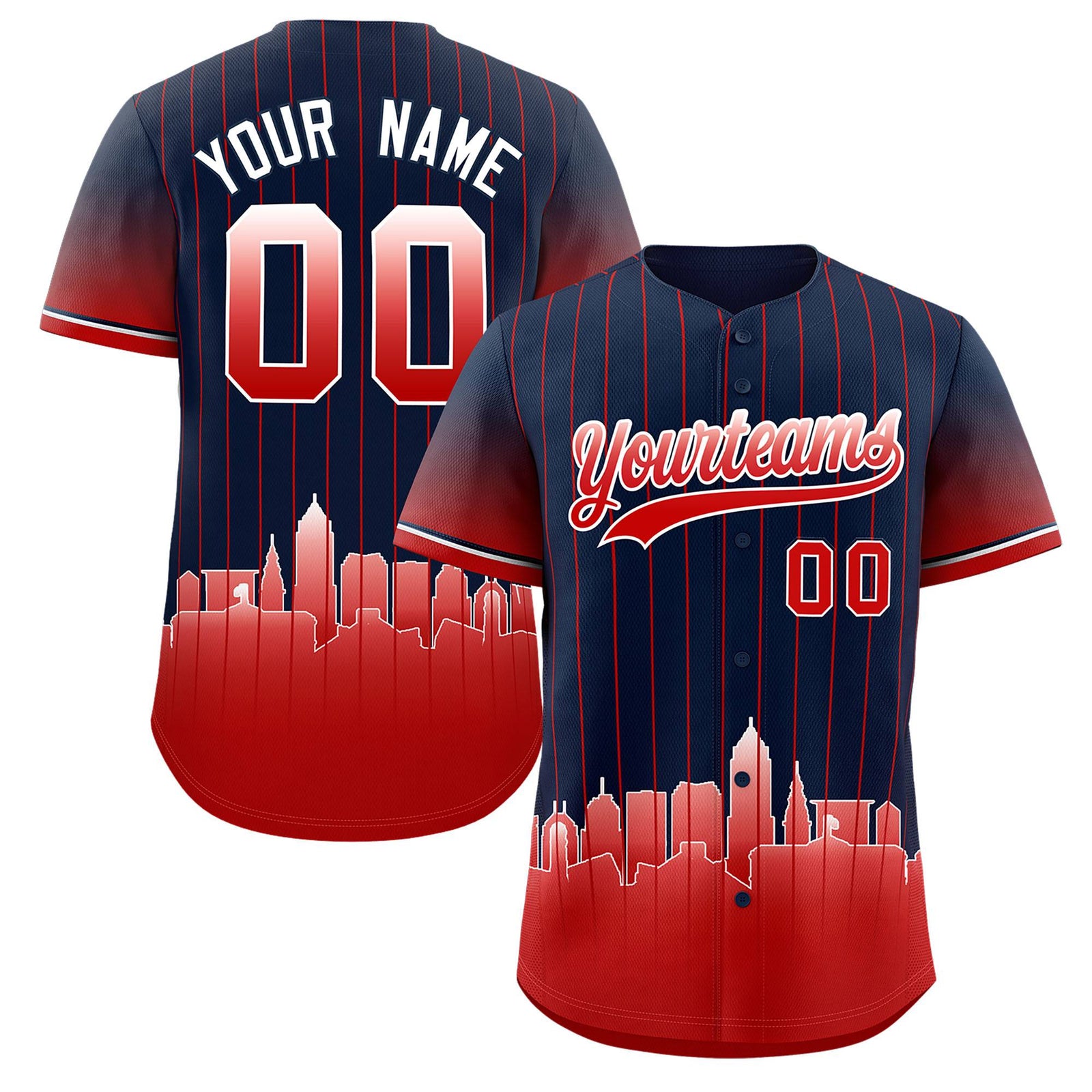 Custom Navy Cleveland City Silhouette Authentic Baseball Jersey