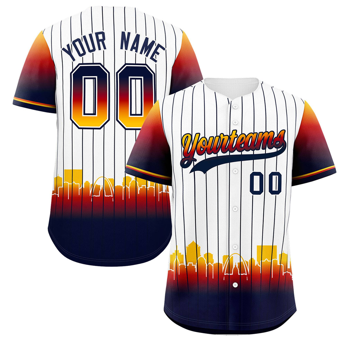 Custom White St. Louis City Silhouette Authentic Baseball Jersey