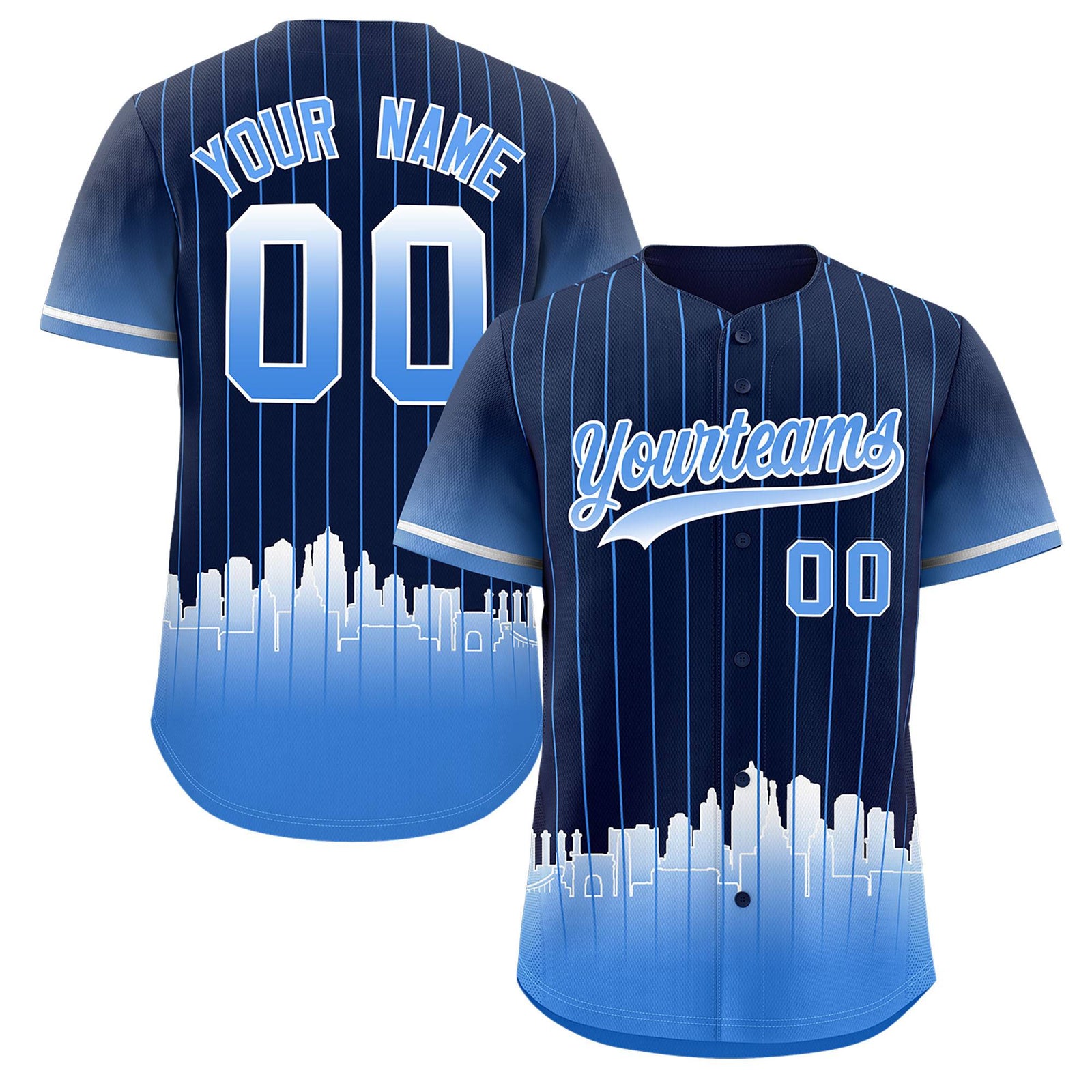 Custom Navy Kansas City City Silhouette Authentic Baseball Jersey