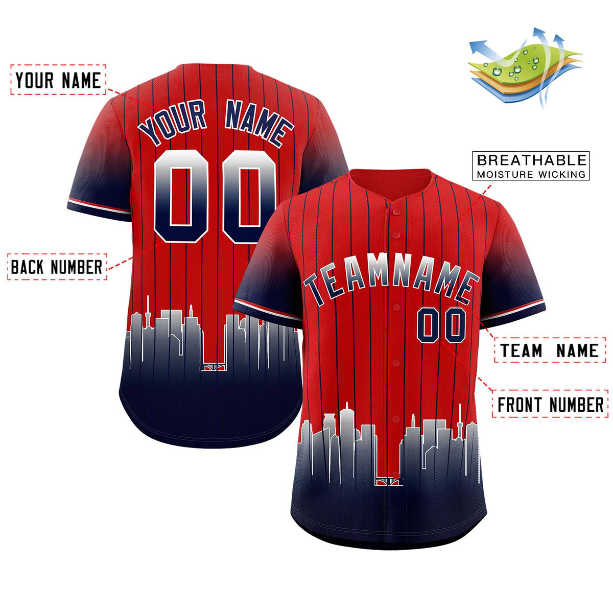 Custom Red Minnesota-Twins City Silhouette Authentic Baseball Jersey