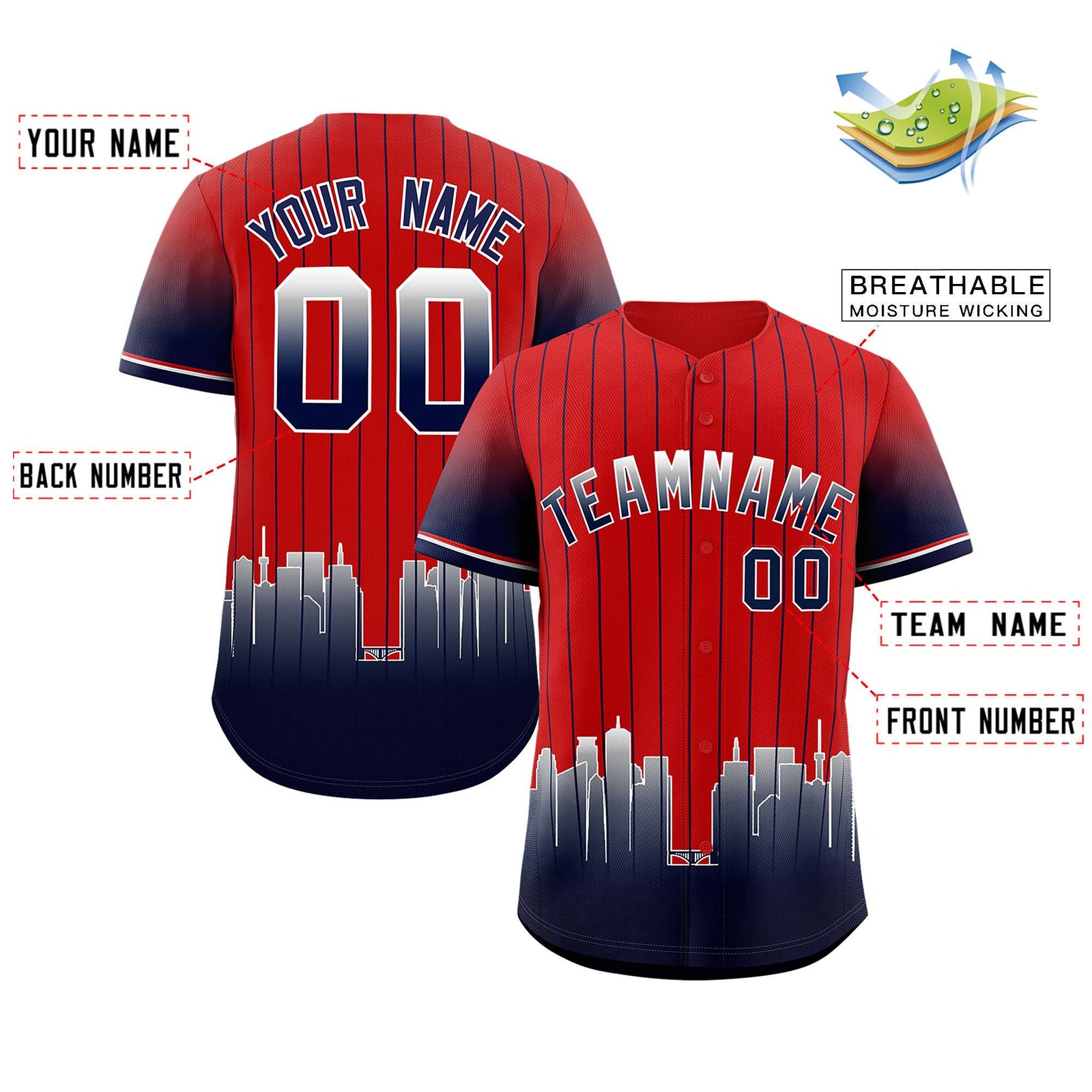 Custom Red Minnesota-Twins City Silhouette Authentic Baseball Jersey