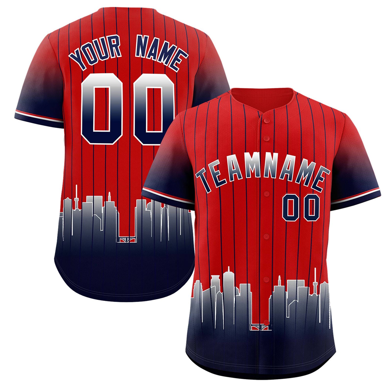 Custom Red Minnesota-Twins City Silhouette Authentic Baseball Jersey