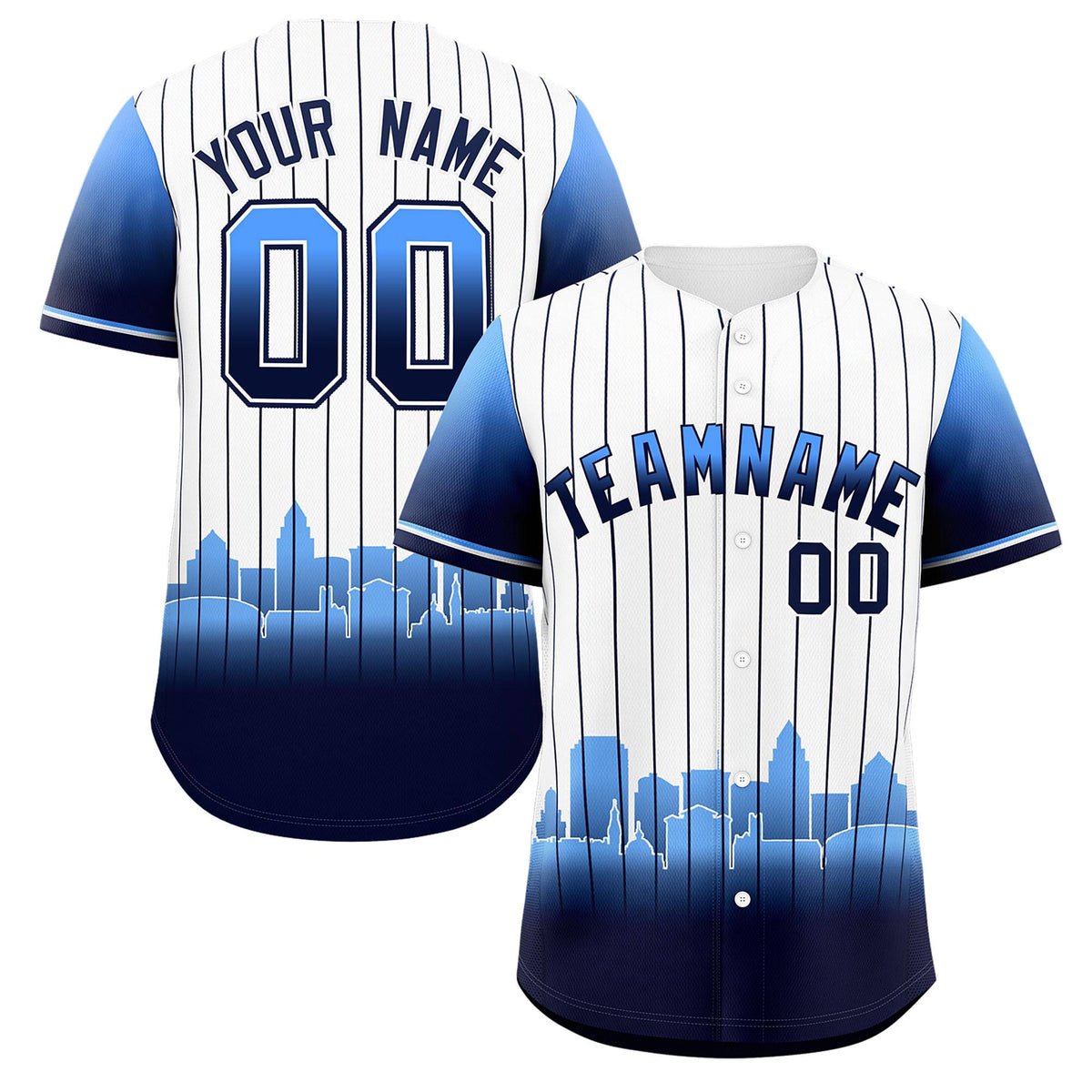 Custom White Tampa City Silhouette Authentic Baseball Jersey