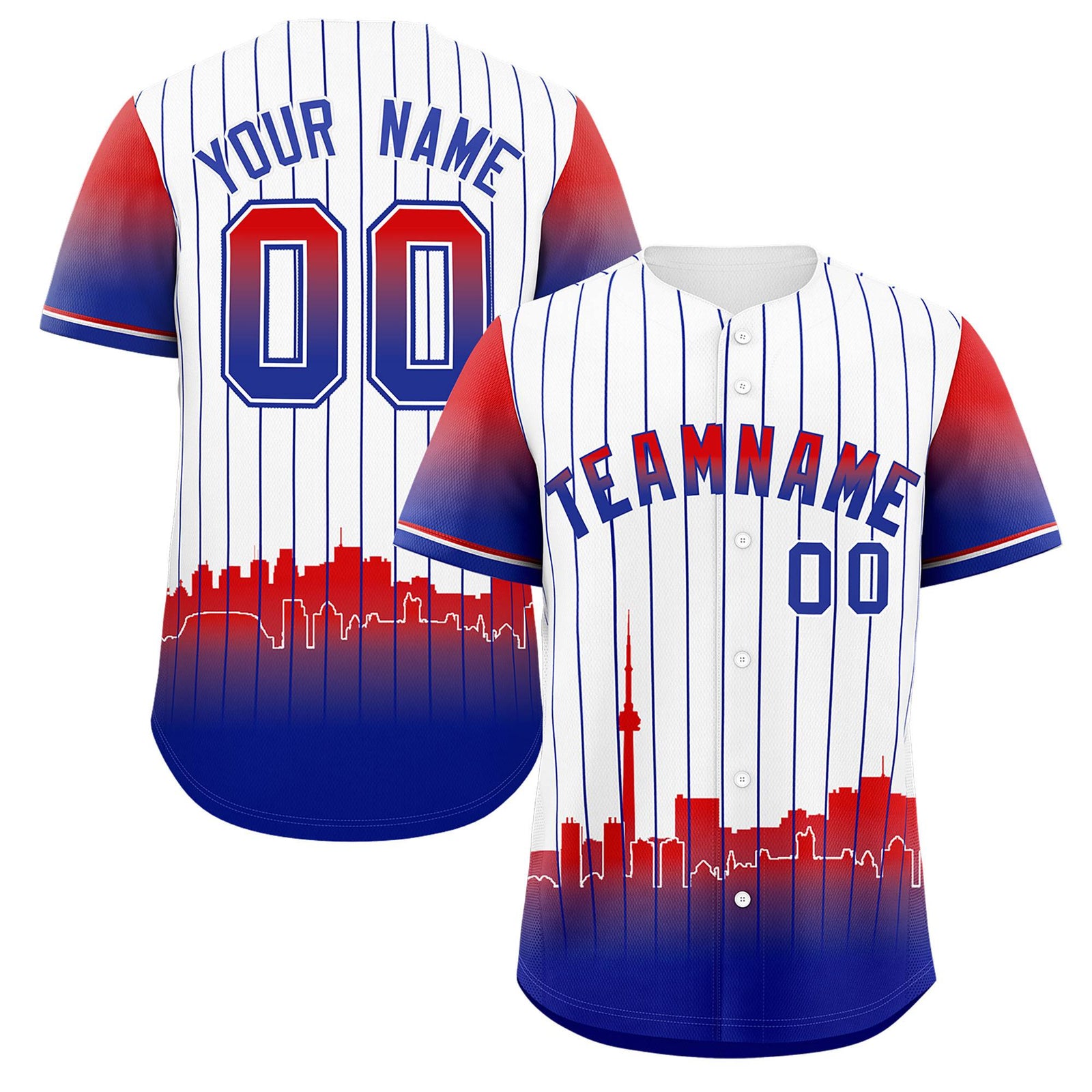 Custom White Toronto City Silhouette Authentic Baseball Jersey