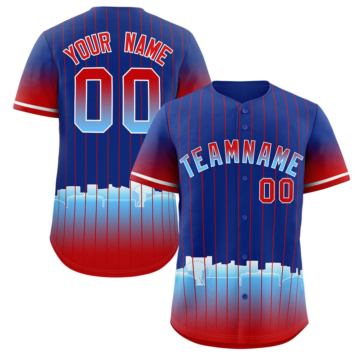 Custom Royal Arlington City Silhouette Authentic Baseball Jersey