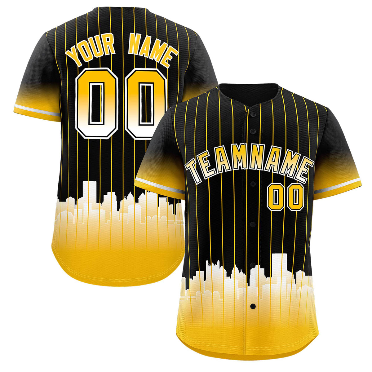 Custom Black Pittsburgh City Silhouette Authentic Baseball Jersey