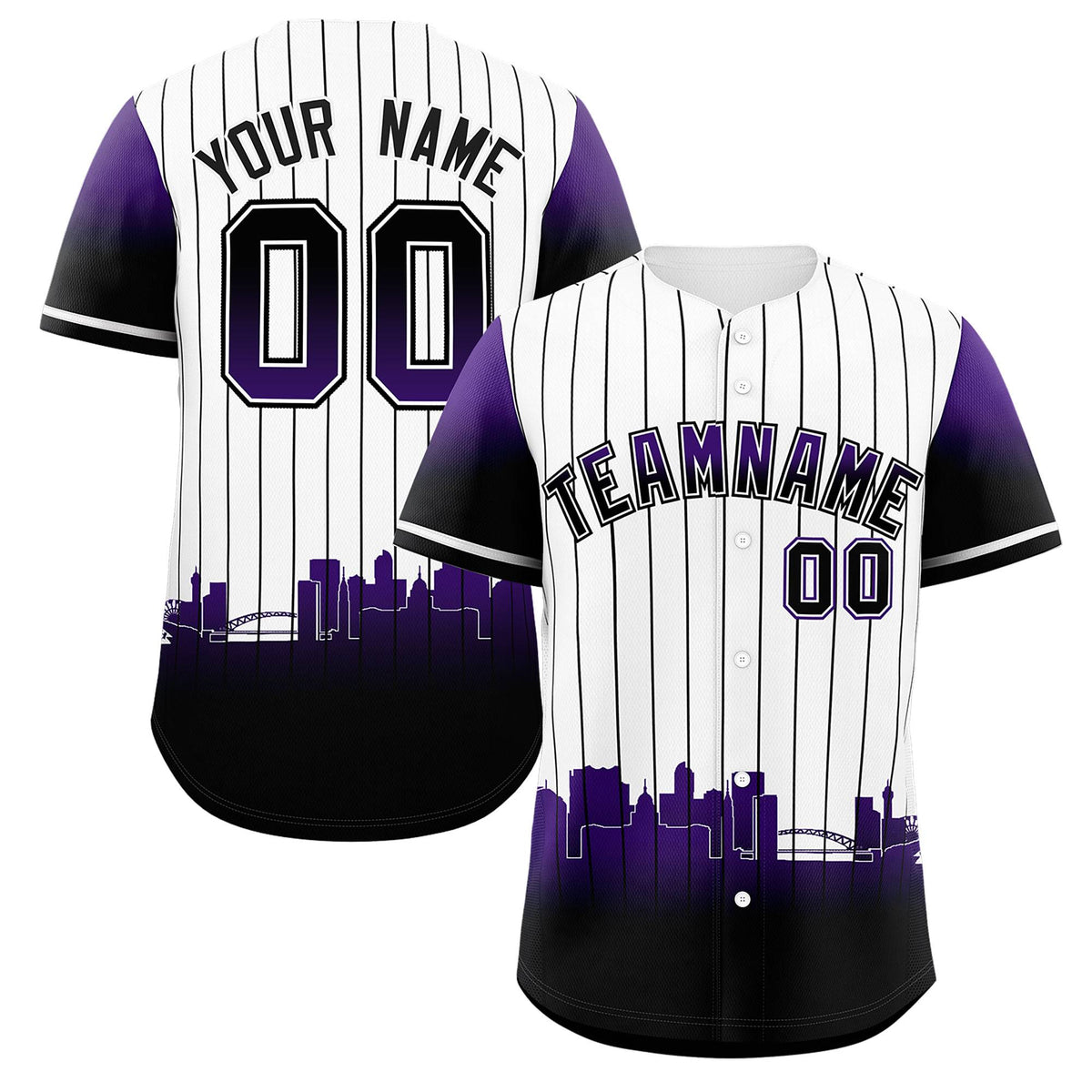 Custom White Denver City Silhouette Authentic Baseball Jersey