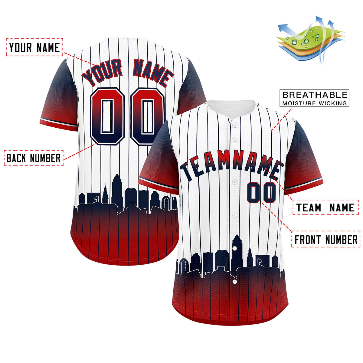 Custom White Cleveland City Silhouette Authentic Baseball Jersey
