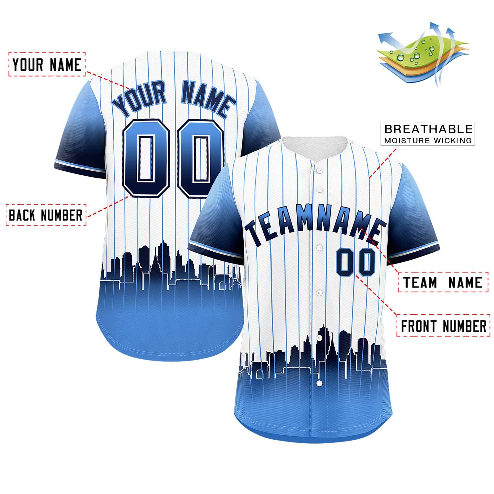 Custom White Kansas City City Silhouette Authentic Baseball Jersey