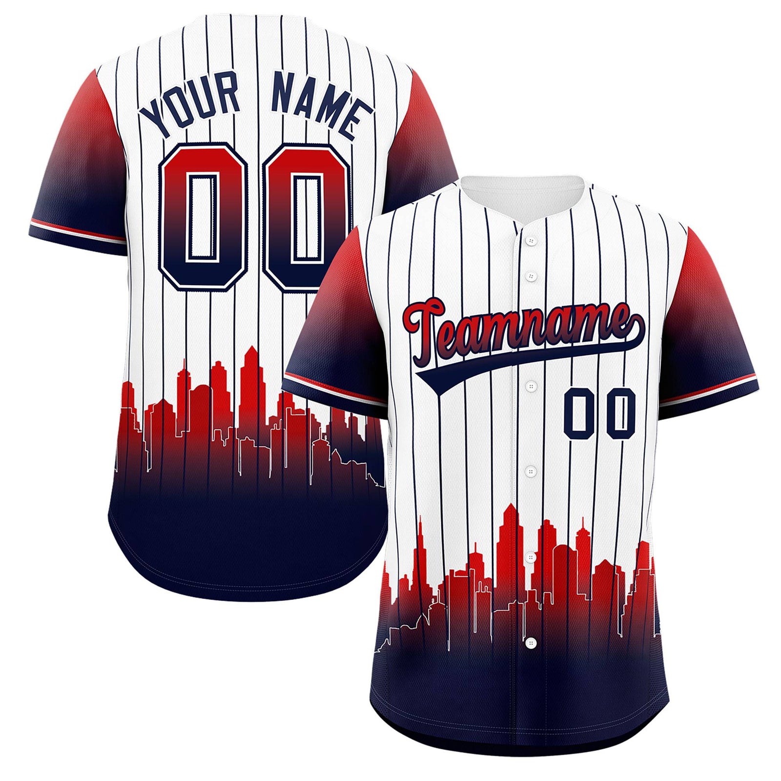 Custom White Boston City Silhouette Authentic Baseball Jersey