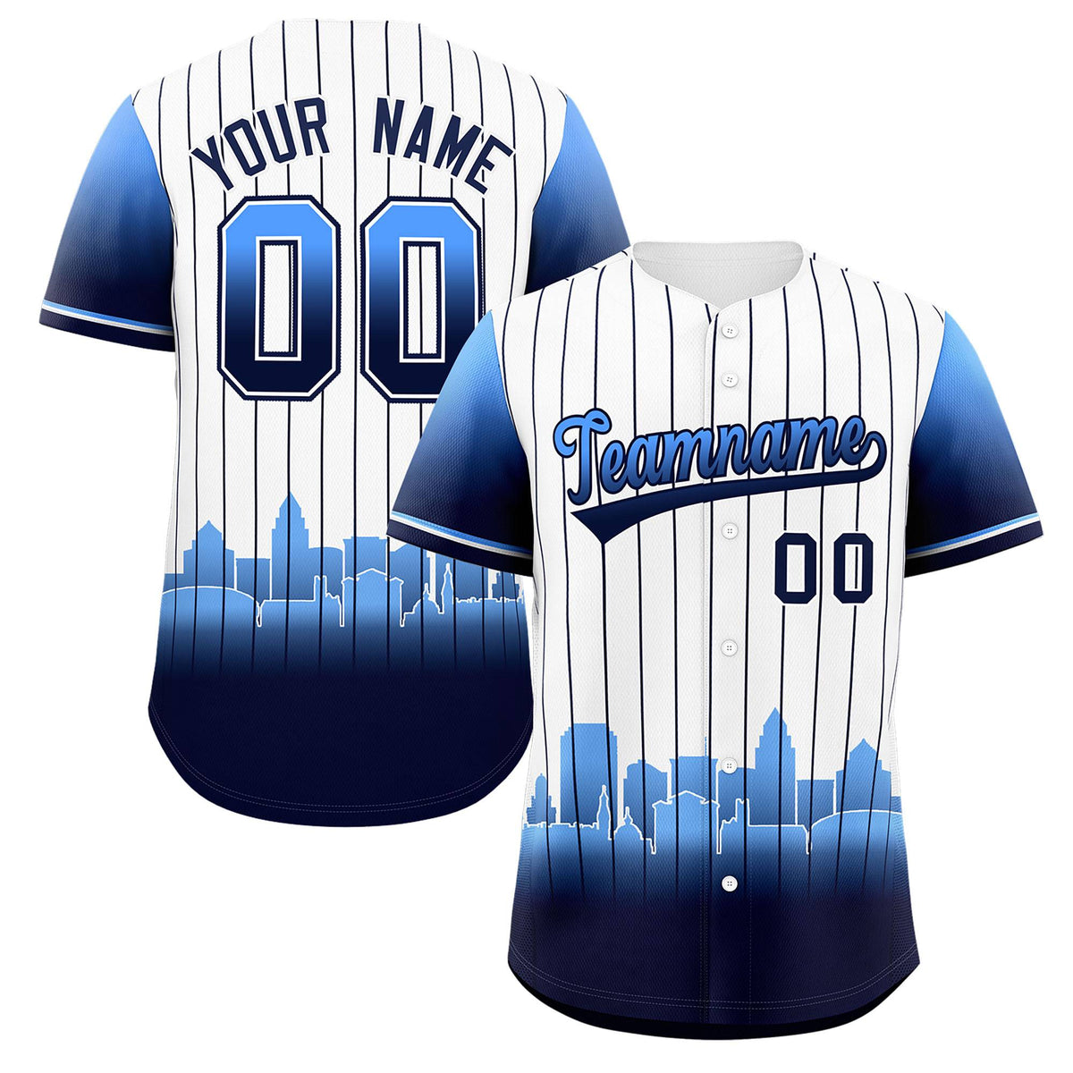 Custom White Tampa City Silhouette Authentic Baseball Jersey