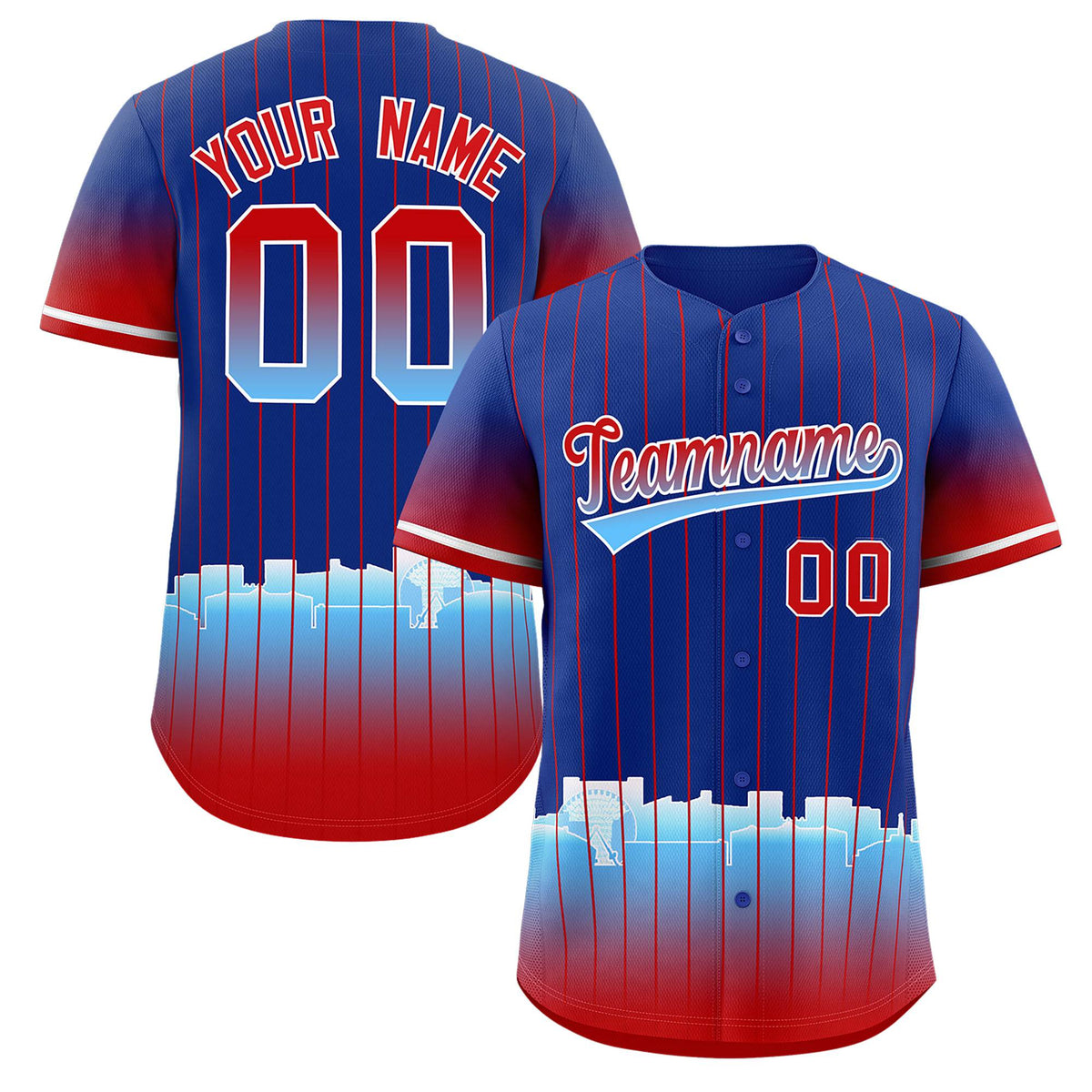 Custom Royal Arlington City Silhouette Authentic Baseball Jersey