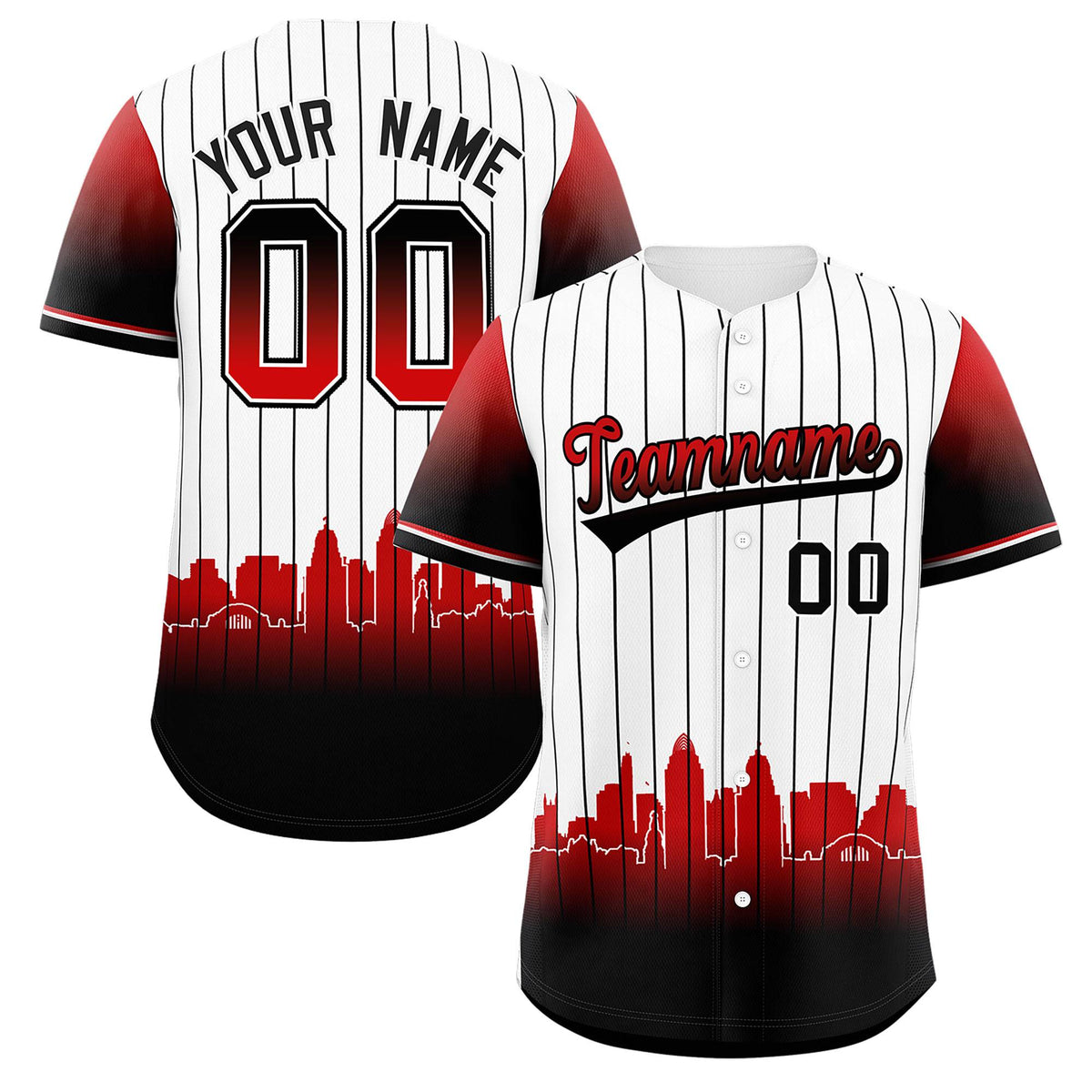 Custom White Cincinnati City Silhouette Authentic Baseball Jersey