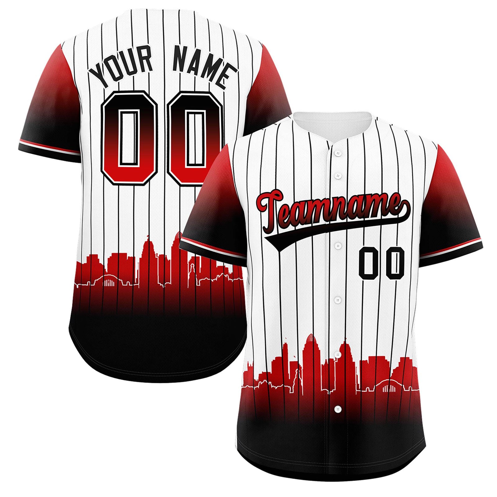 Custom White Cincinnati City Silhouette Authentic Baseball Jersey