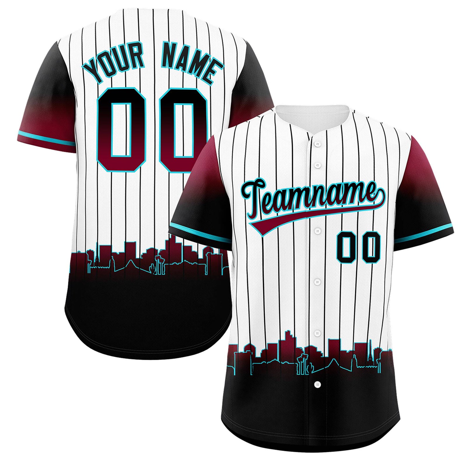 Custom White Phoenix City Silhouette Authentic Baseball Jersey