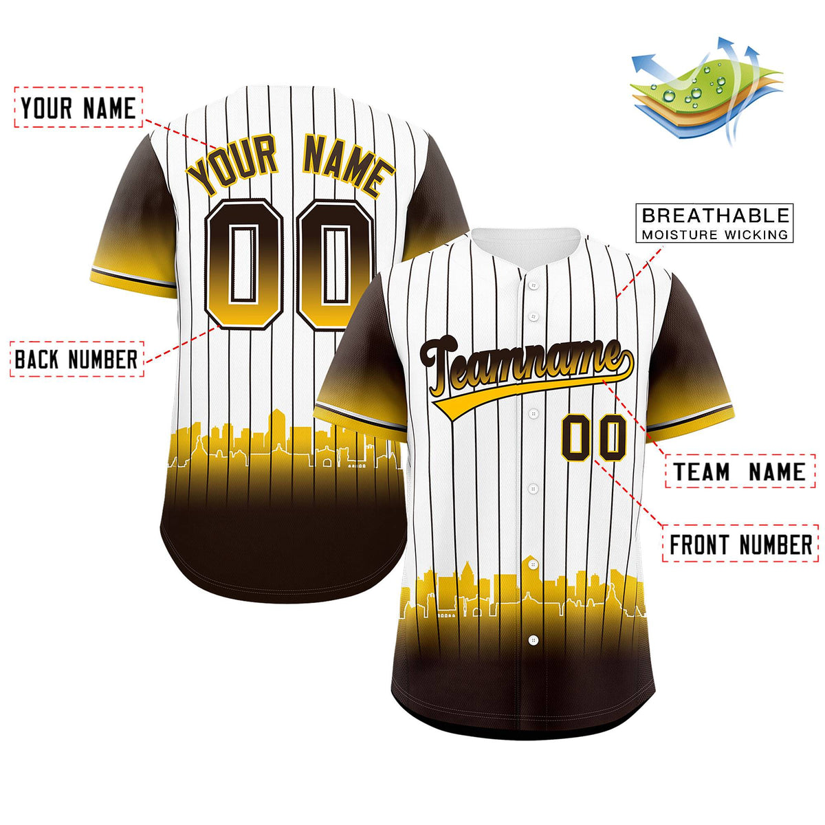 Custom White San Diego City Silhouette Authentic Baseball Jersey