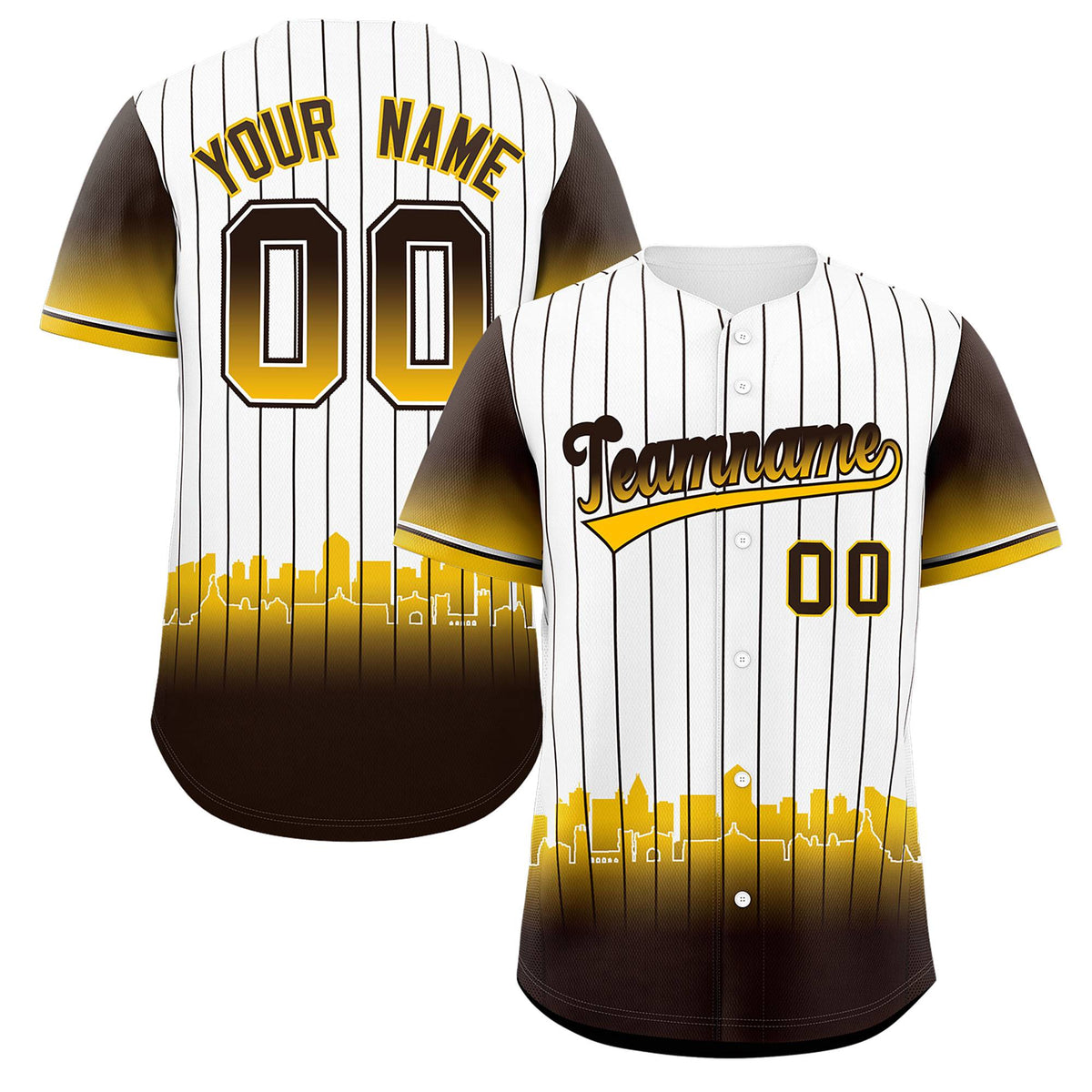Custom White San Diego City Silhouette Authentic Baseball Jersey
