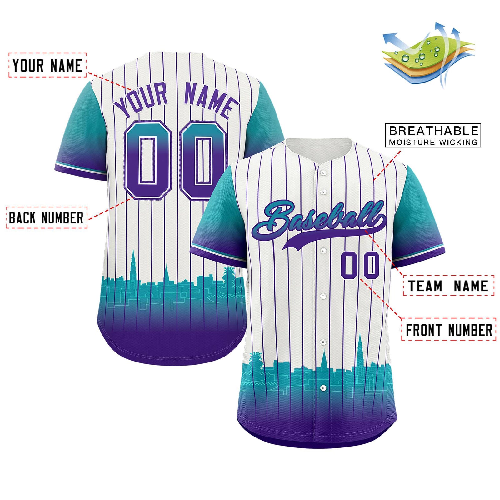 Custom White Charleston.SC City Silhouette Authentic Baseball Jersey