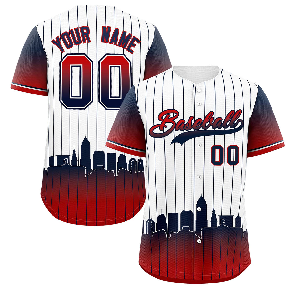 Custom White Cleveland City Silhouette Authentic Baseball Jersey