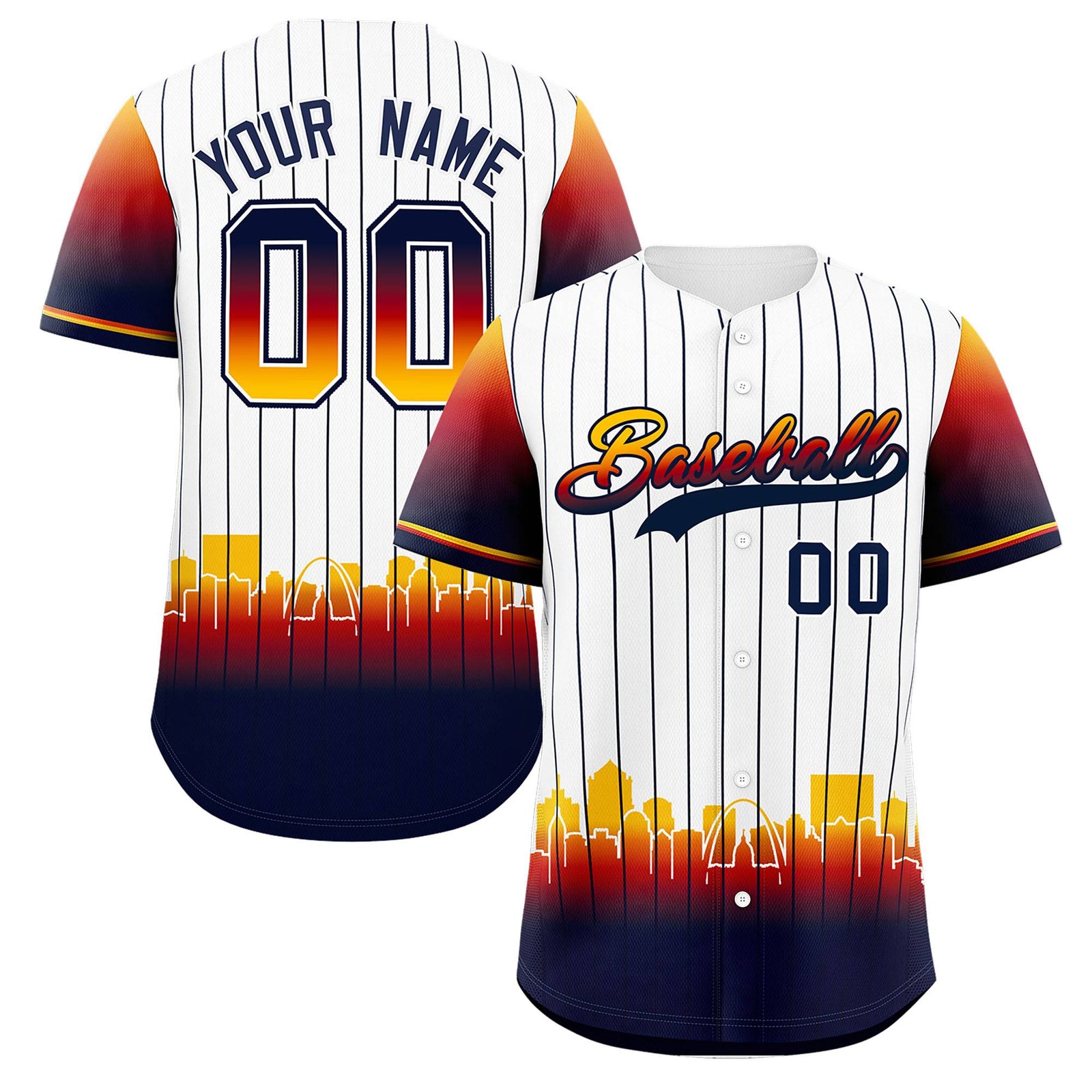 Custom White St. Louis City Silhouette Authentic Baseball Jersey