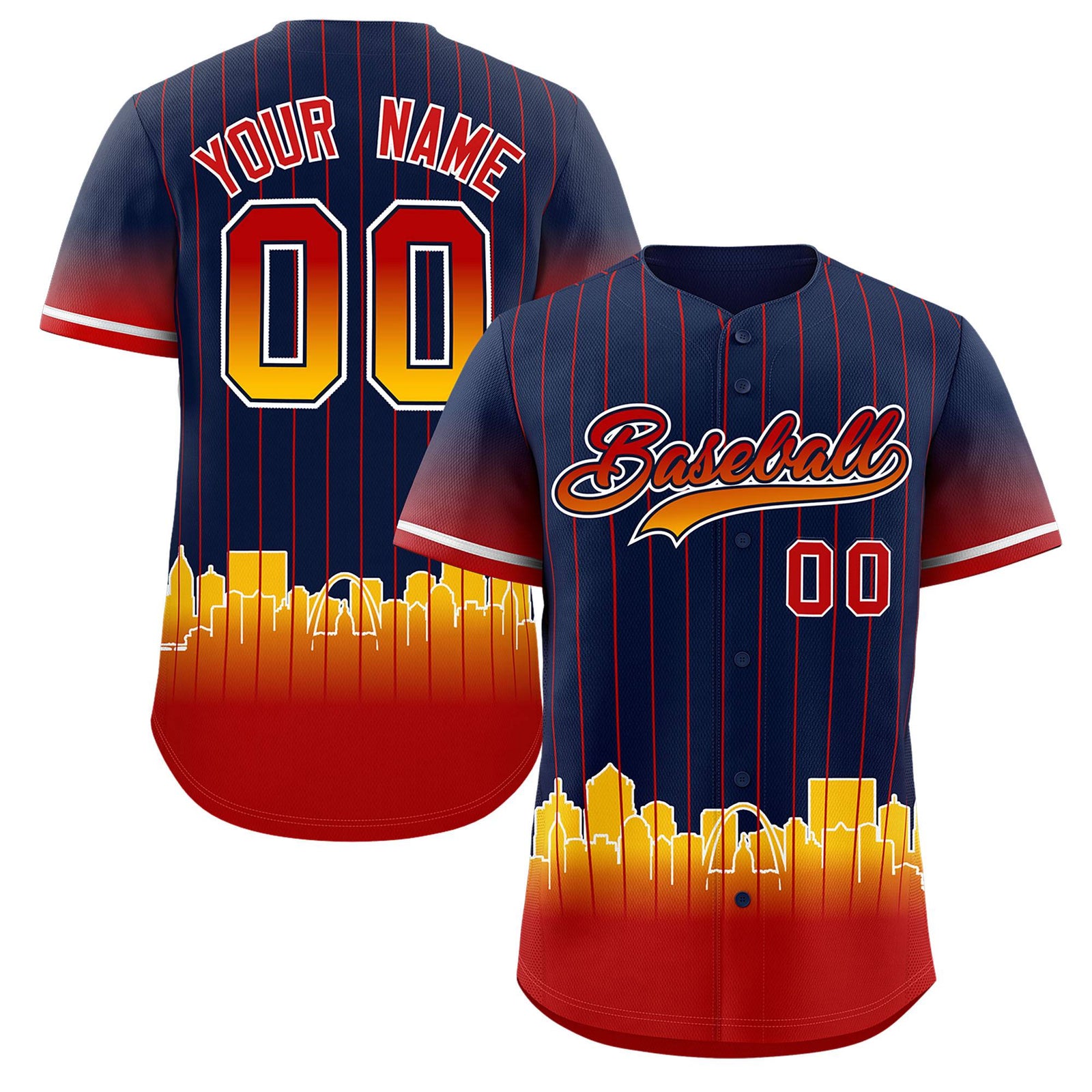 Custom Navy St. Louis City Silhouette Authentic Baseball Jersey
