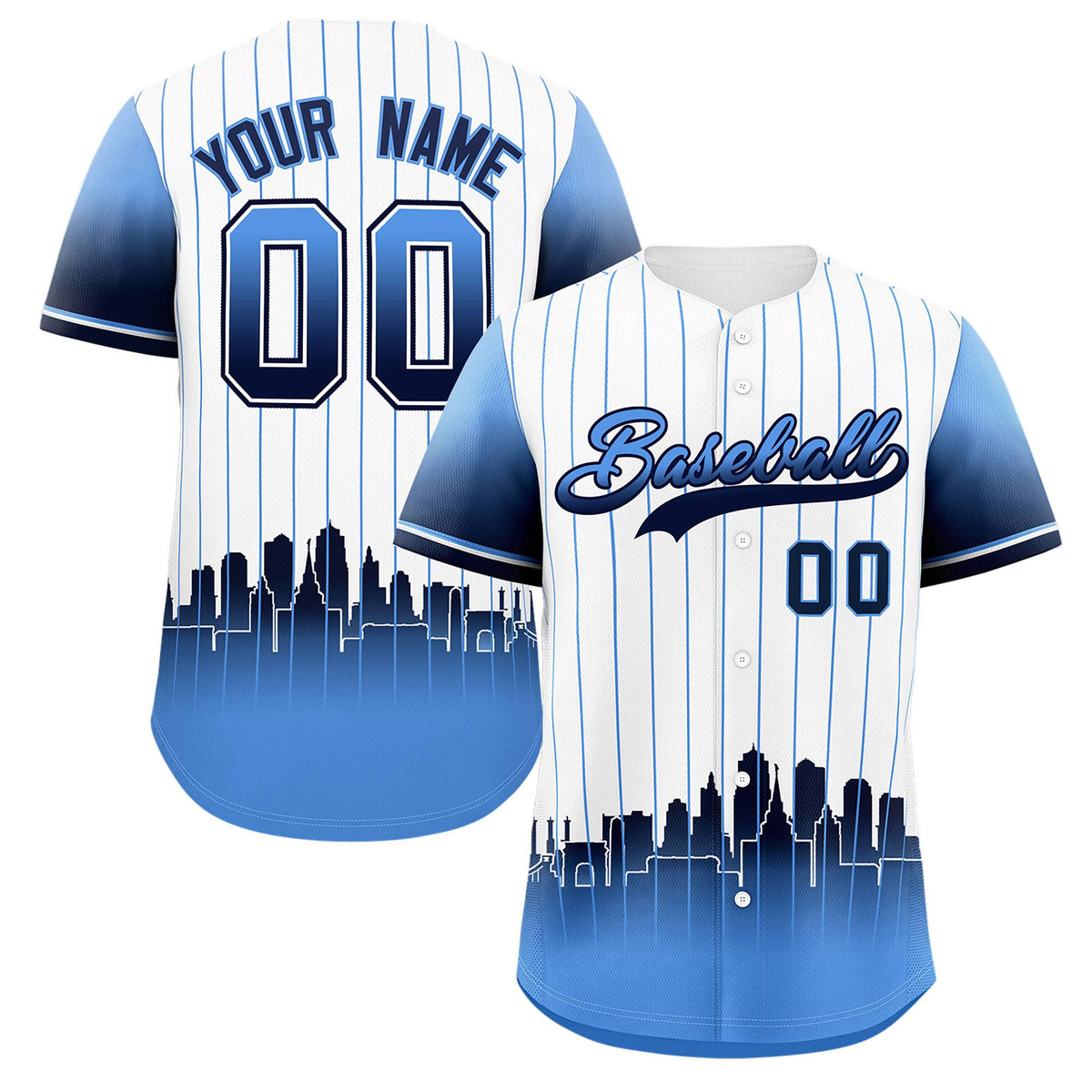 Custom White Kansas City City Silhouette Authentic Baseball Jersey