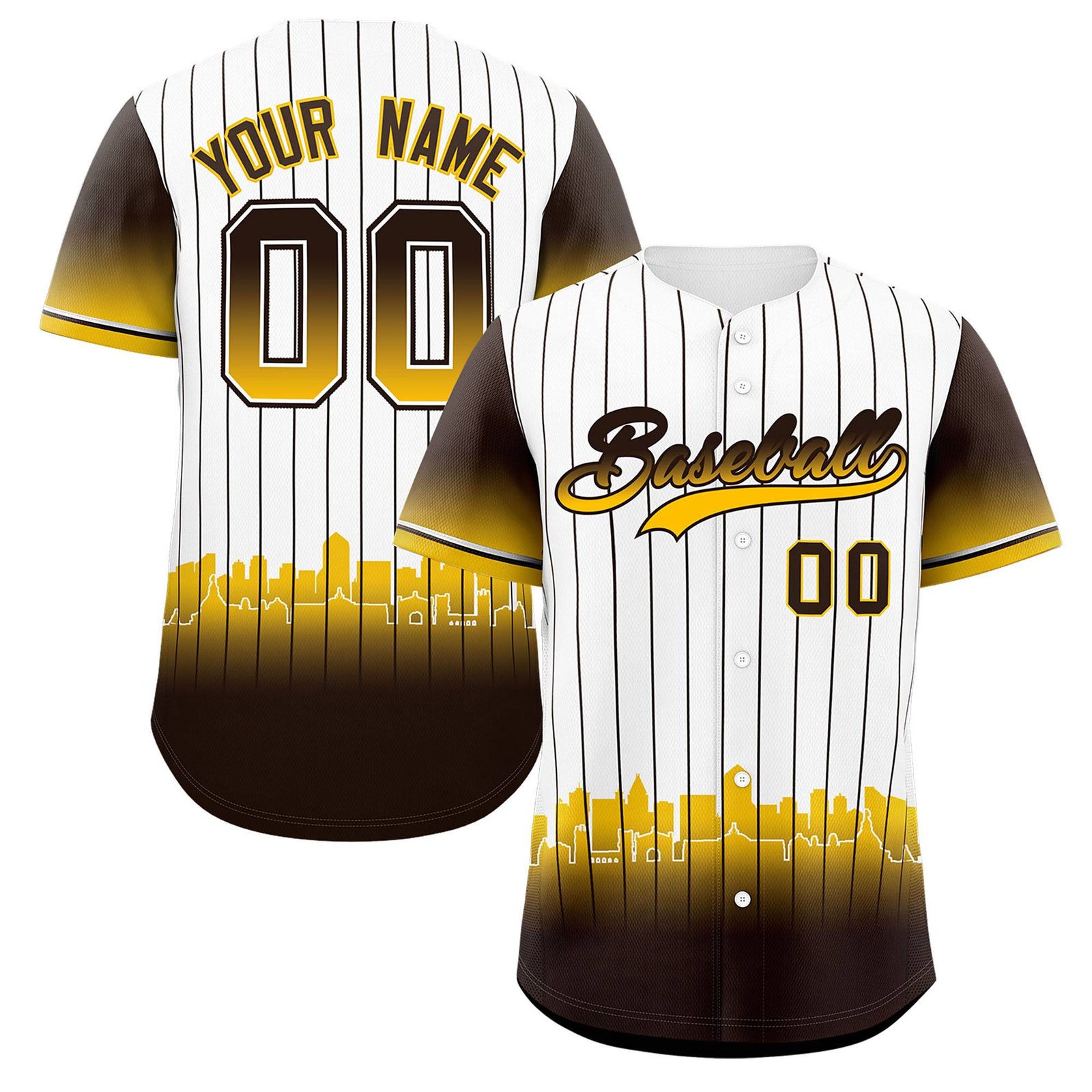 Custom White San Diego City Silhouette Authentic Baseball Jersey
