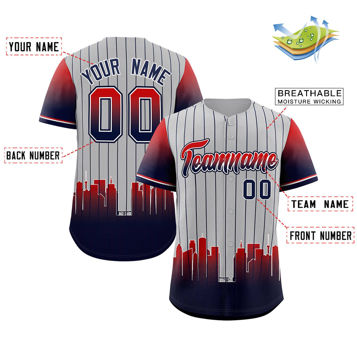 Custom Gray Minnesota-Twins City Silhouette Authentic Baseball Jersey
