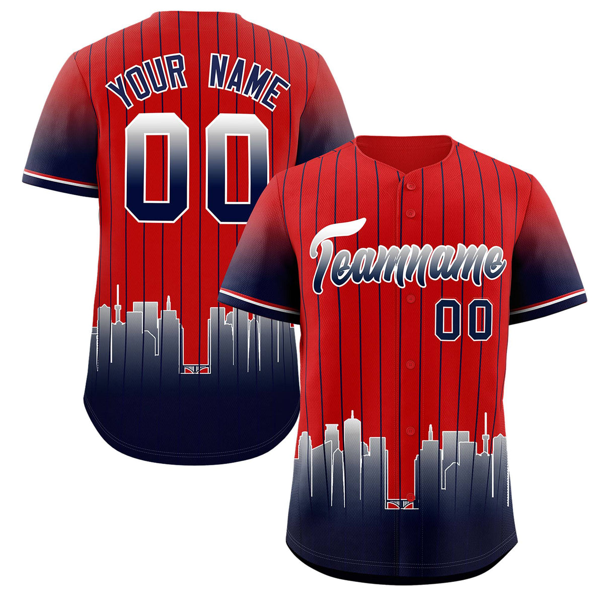 Custom Red Minnesota-Twins City Silhouette Authentic Baseball Jersey