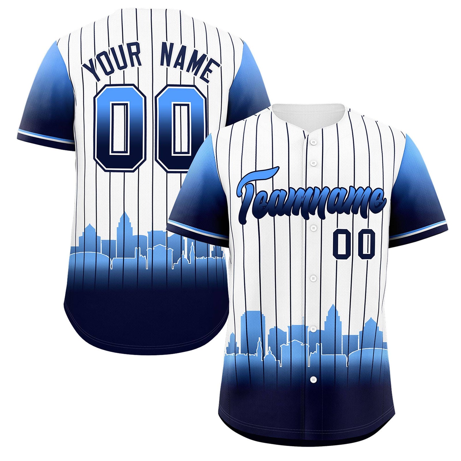Custom White Tampa City Silhouette Authentic Baseball Jersey