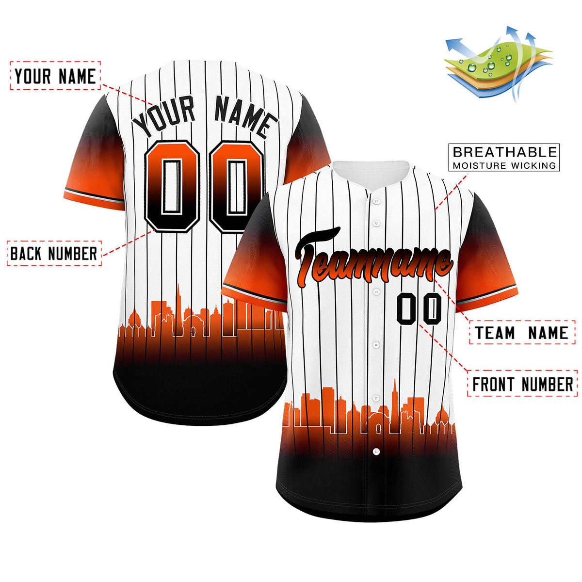 Custom White San-Francisco City Silhouette Authentic Baseball Jersey