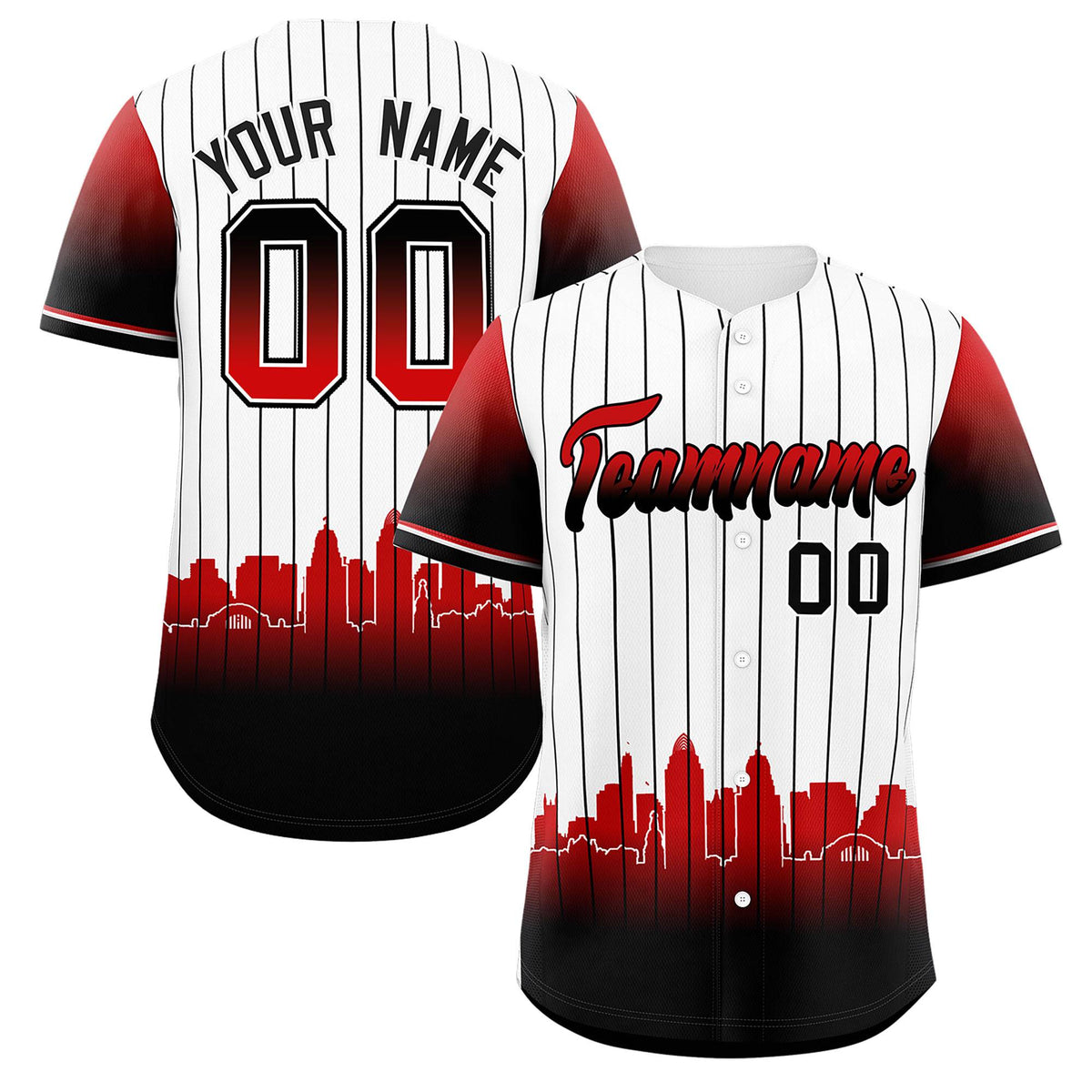 Custom White Cincinnati City Silhouette Authentic Baseball Jersey