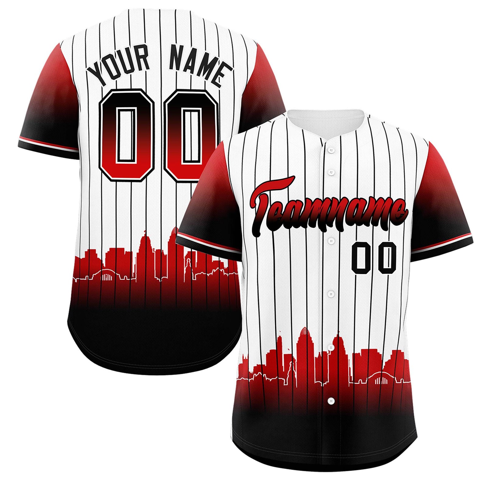 Custom White Cincinnati City Silhouette Authentic Baseball Jersey