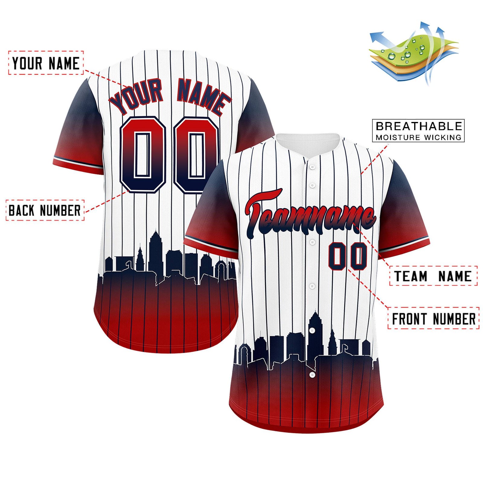 Custom White Cleveland City Silhouette Authentic Baseball Jersey