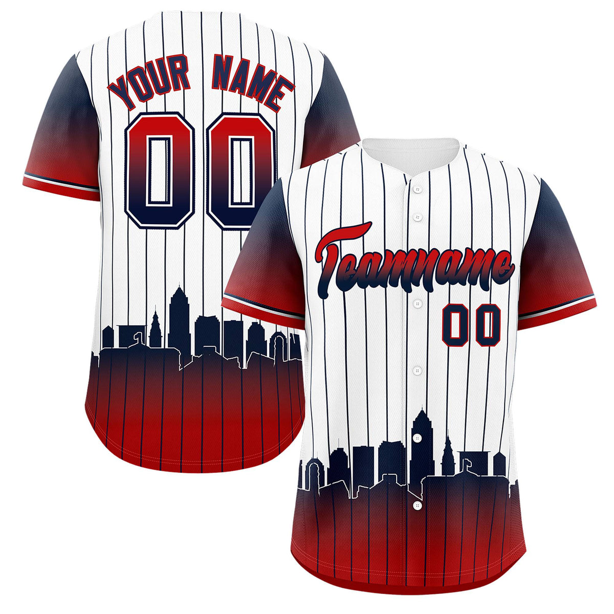 Custom White Cleveland City Silhouette Authentic Baseball Jersey