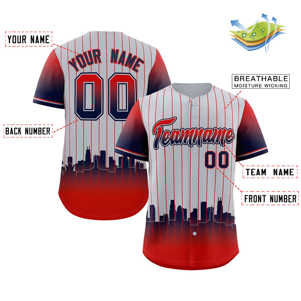 Custom Gray Los Angeles City Silhouette Authentic Baseball Jersey