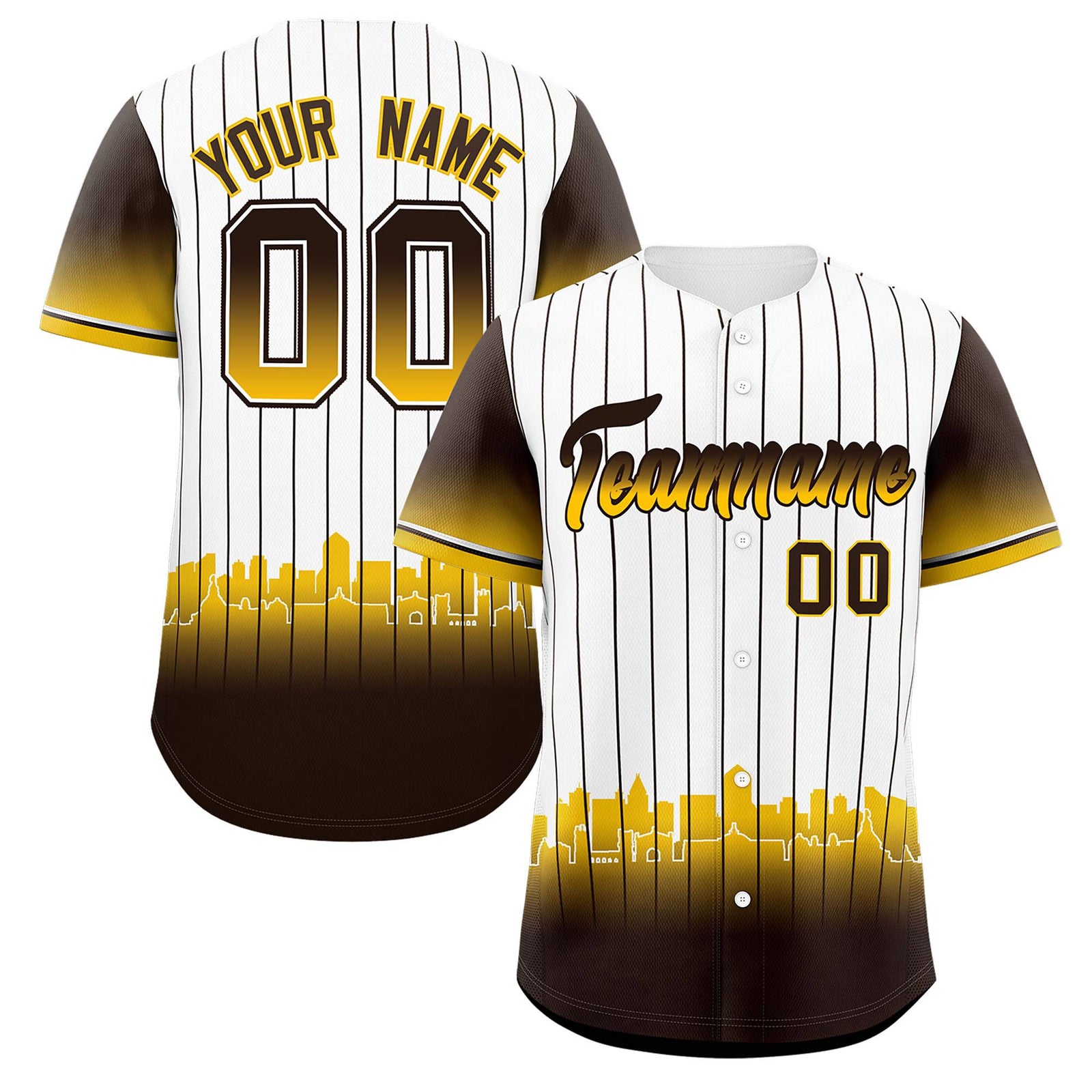 Custom White San Diego City Silhouette Authentic Baseball Jersey