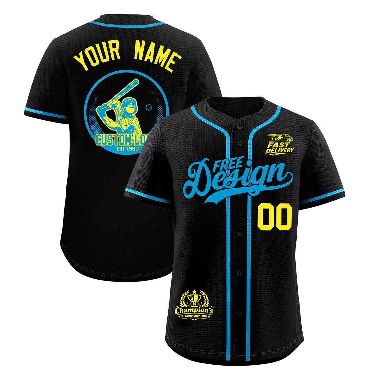 Custom Black Blue Classic Style Stitched Sports Uniform Personalized For Teams Baseball Jersey| KXKSHOP