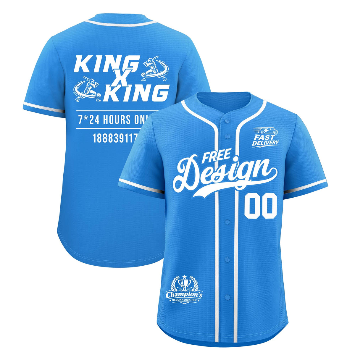 Custom Light Blue White Classic Style Stitched Sports Uniform Personalized For Teams Baseball Jersey| KXKSHOP
