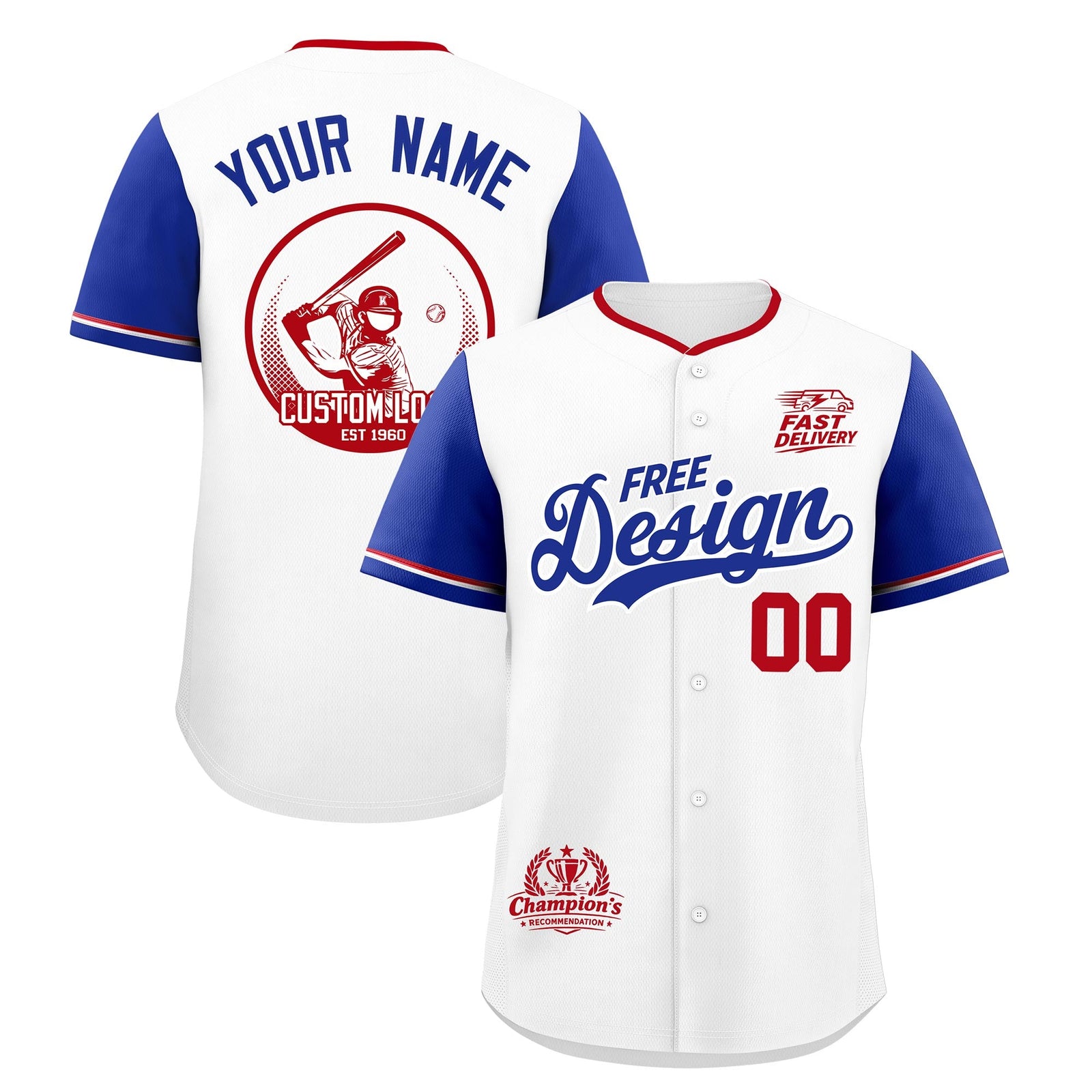 Custom White Royal Red Classic Style Stitched Sports Uniform Personalized For Teams Baseball Jersey| KXKSHOP