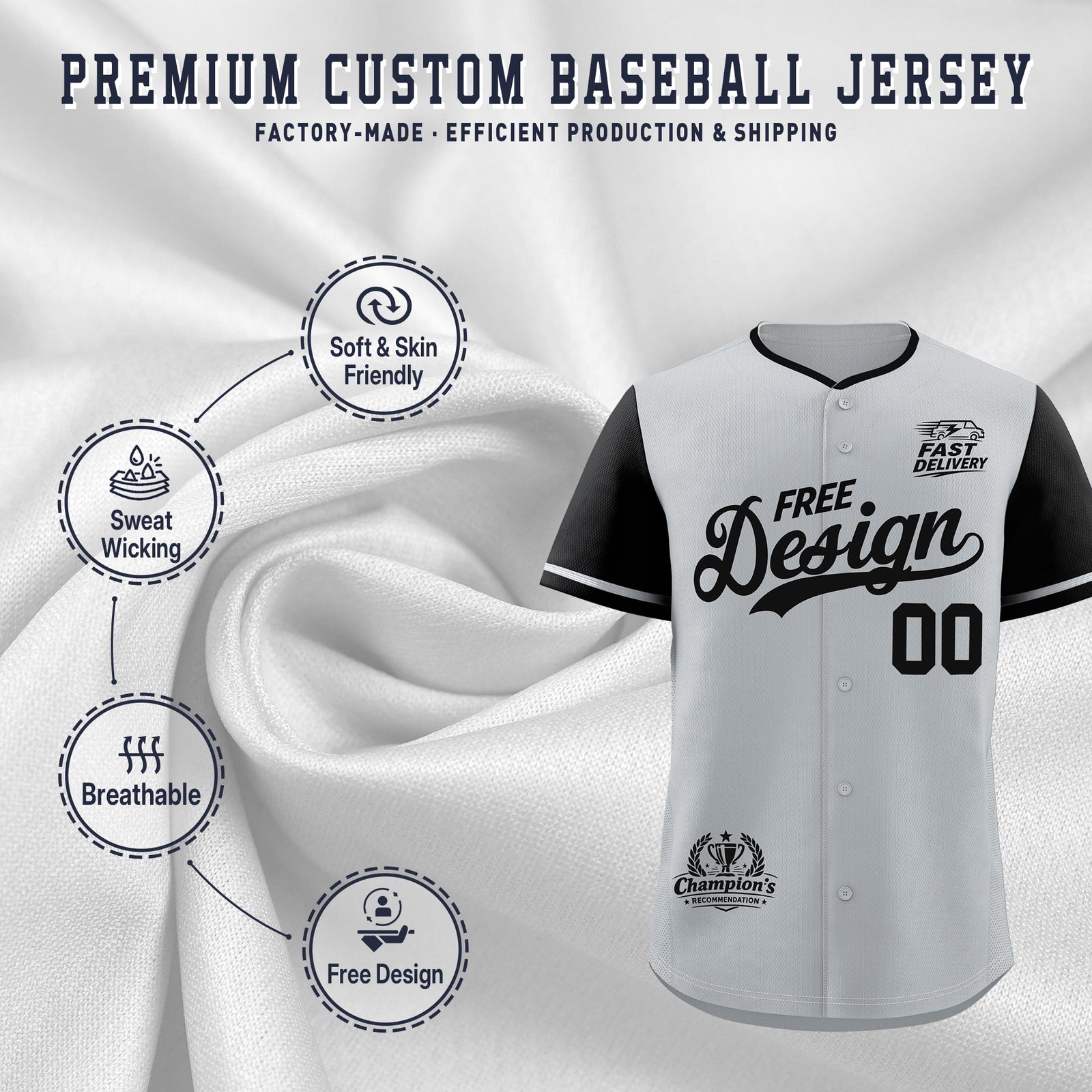 Custom Gray Black Classic Style Stitched Sports Uniform Personalized For Teams Baseball Jersey| KXKSHOP