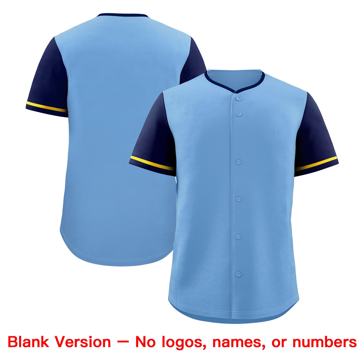 Custom Powder Blue Yellow Classic Style Stitched Sports Uniform Personalized For Teams Baseball Jersey| KXKSHOP