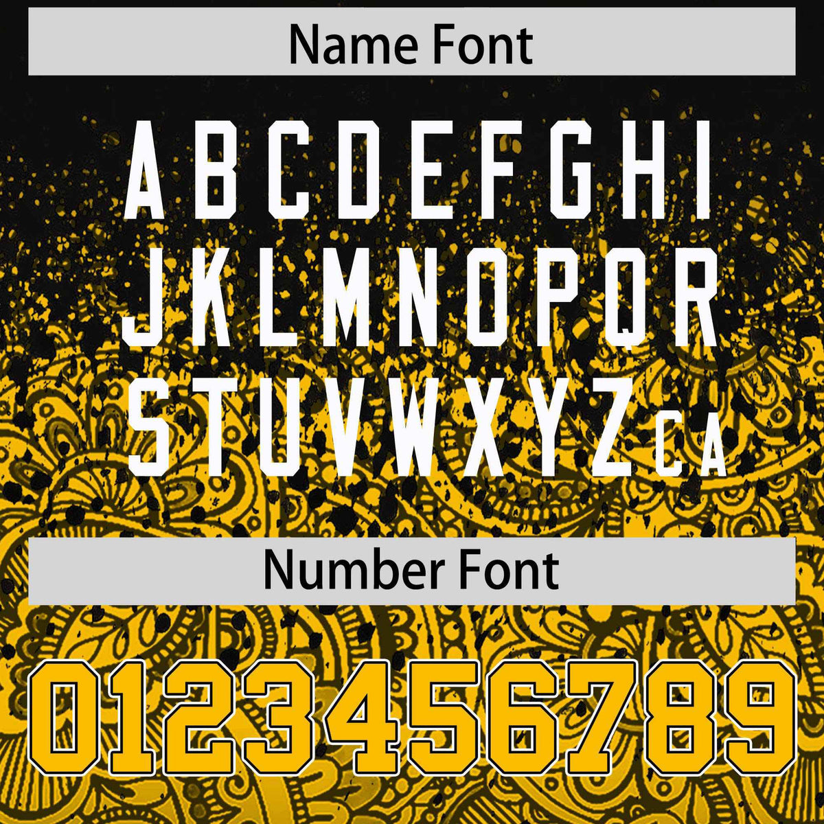 Custom Black Yellow Floral Print Pattern Full Button Gradient Fashion Baseball Jersey