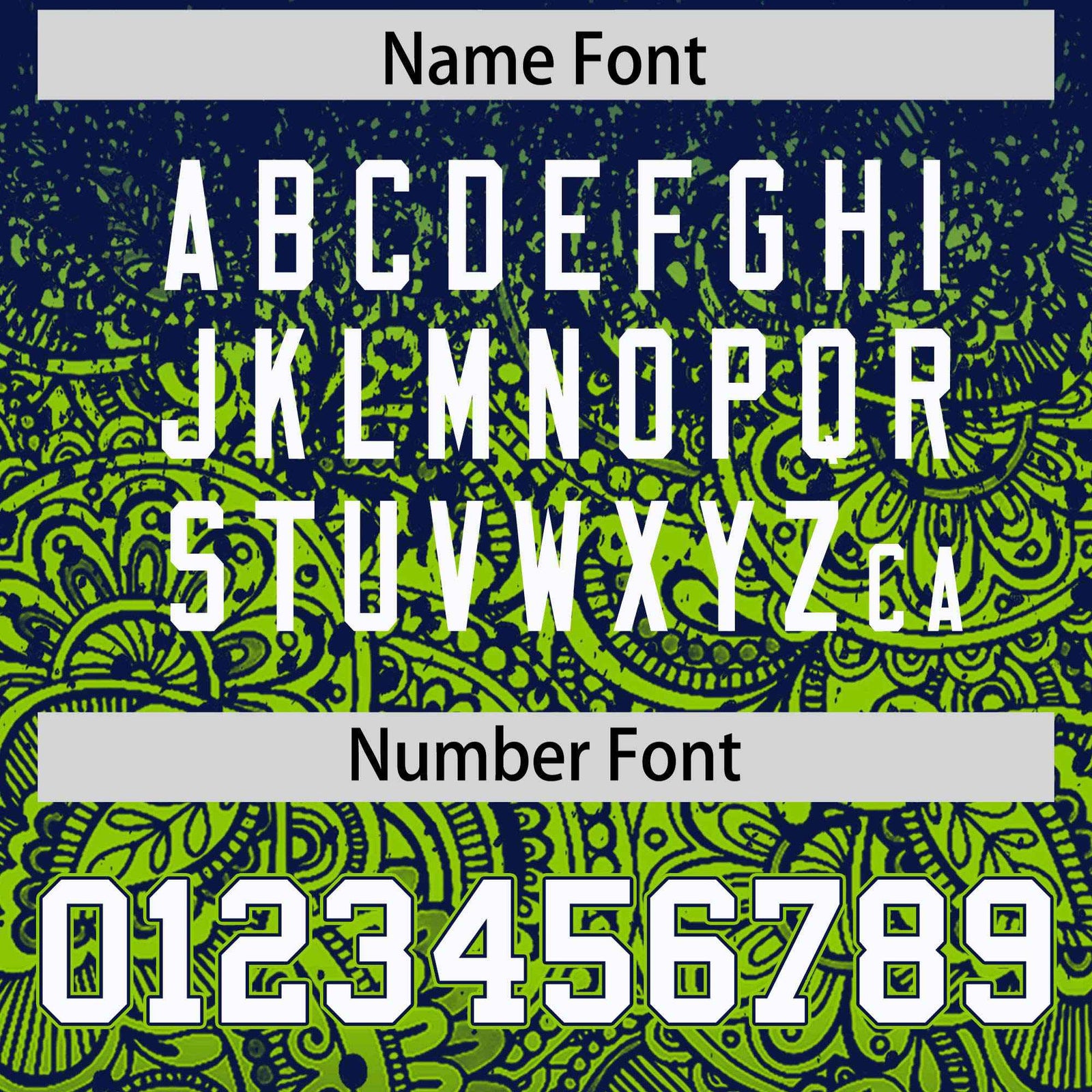 Custom Navy Neon Green Floral Print Pattern Full Button Gradient Fashion Baseball Jersey