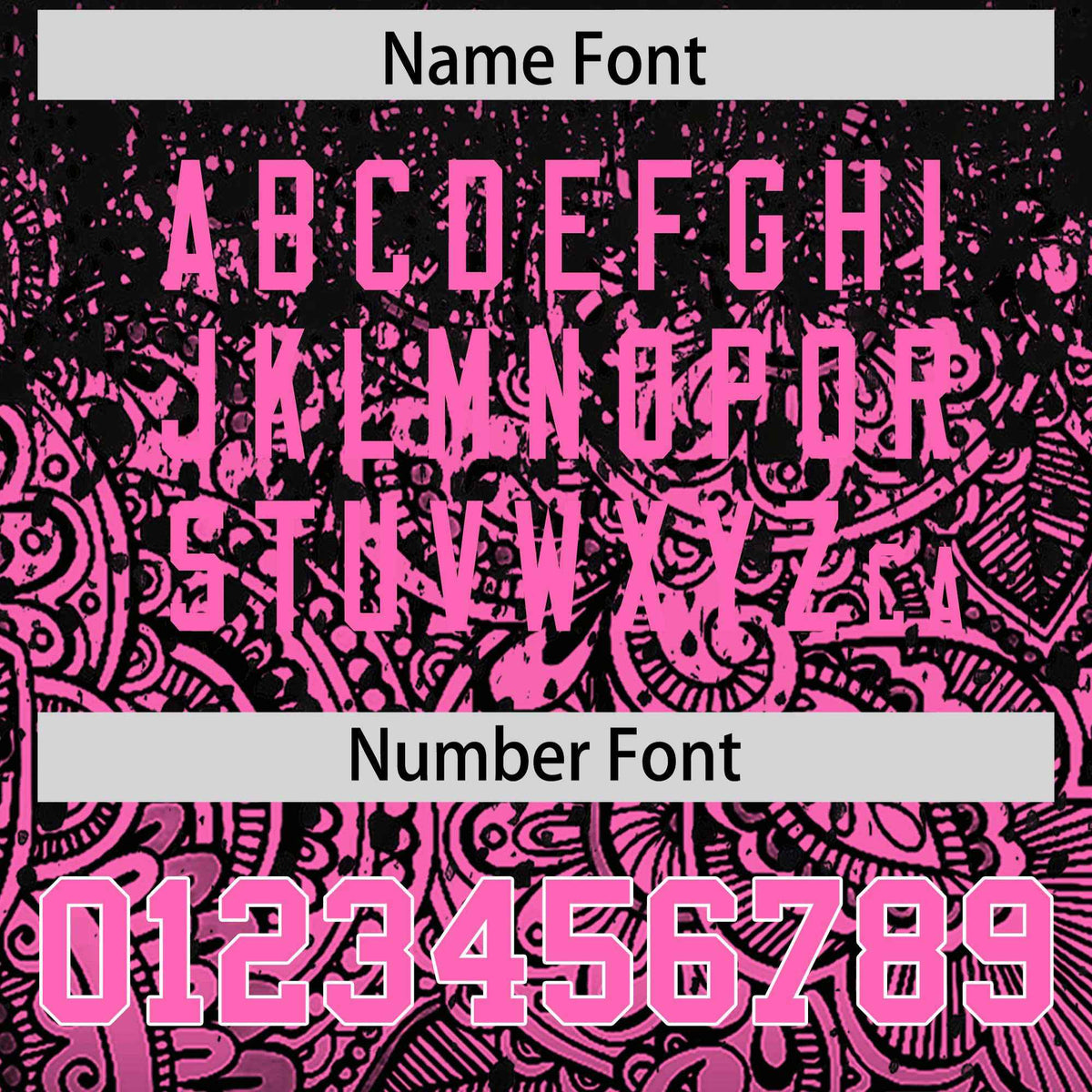 Custom Black Pink Floral Print Pattern Full Button Gradient Fashion Baseball Jersey