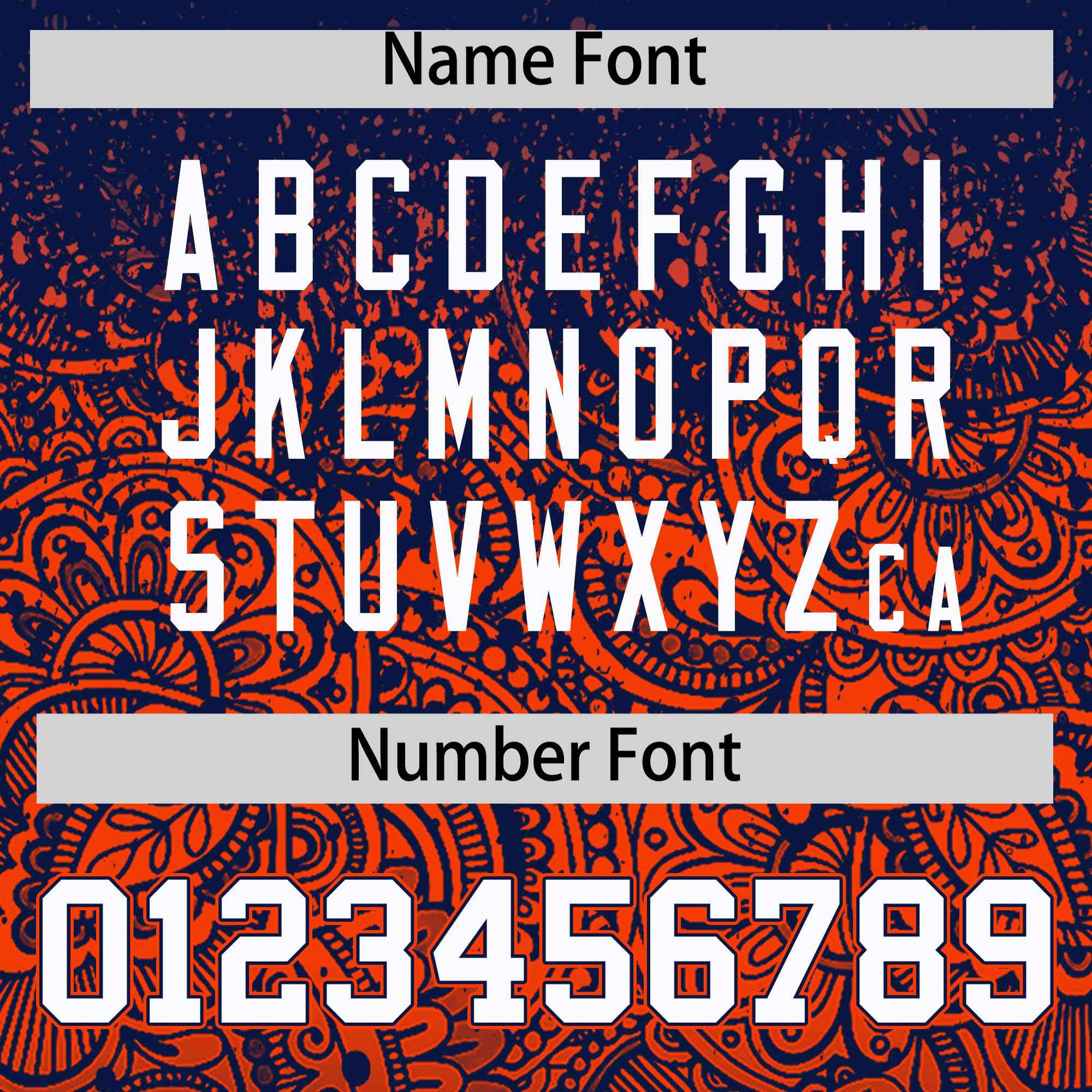 Custom Navy Orange Floral Print Pattern Full Button Gradient Fashion Baseball Jersey