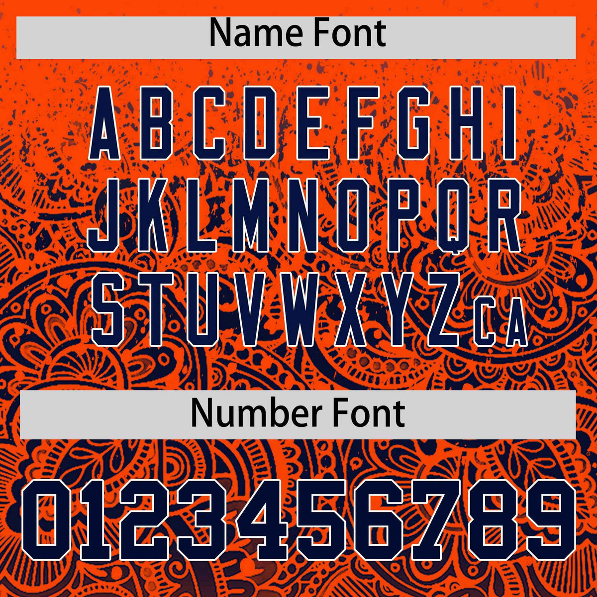 Custom Orange Navy Floral Print Pattern Full Button Gradient Fashion Baseball Jersey