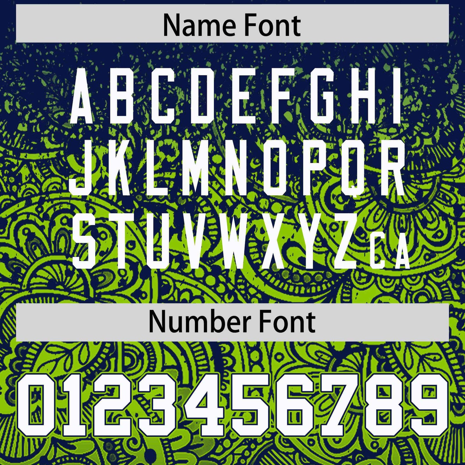 Custom Navy Neon Green Floral Print Pattern Full Button Gradient Fashion Baseball Jersey