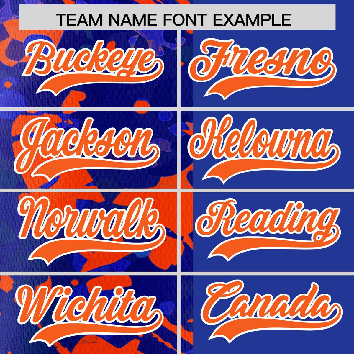 Custom Royal Orange Split Personalized Graffiti Raglan Sleeve Authentic Baseball Jersey