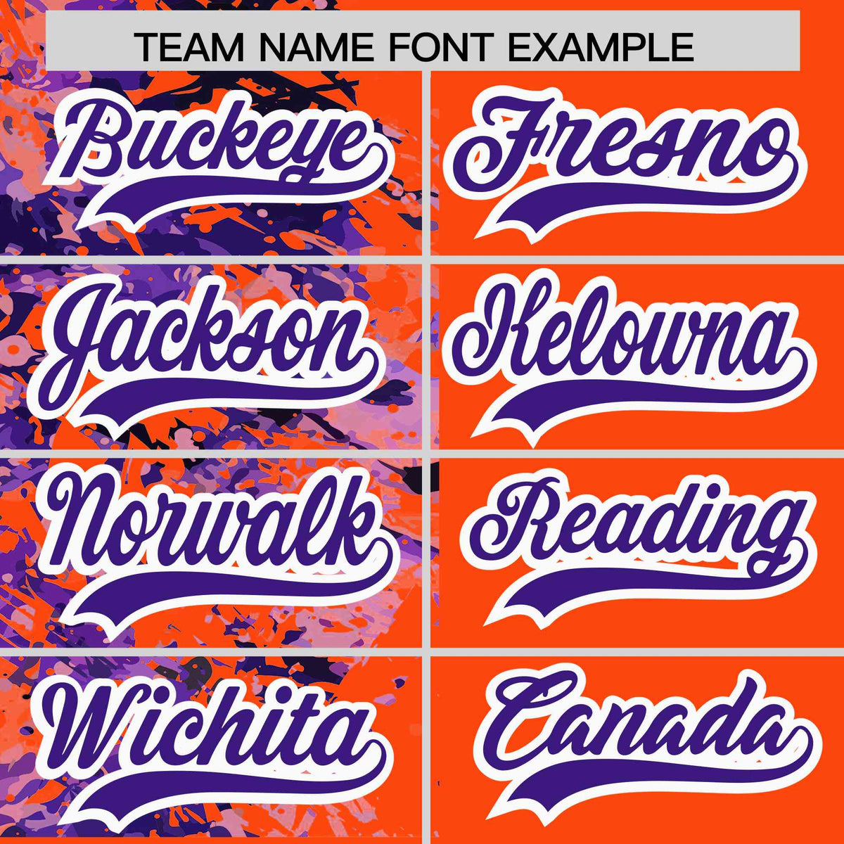 Custom Orange Purple Split Personalized Graffiti Raglan Sleeve Authentic Baseball Jersey